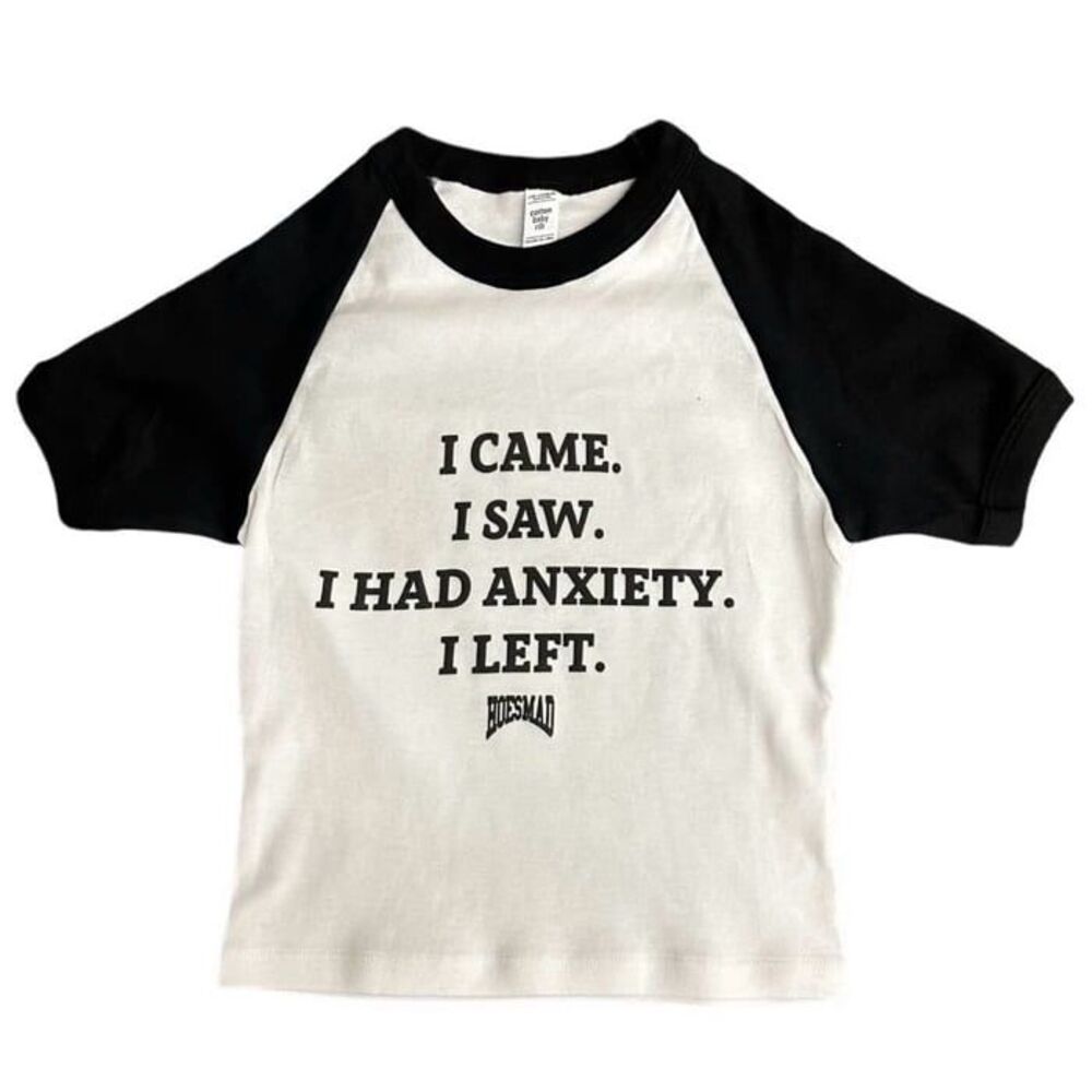 HOESMAD anxiety BABY TEE - BLACK/WHITE